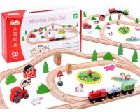 Fa vonatos építőkészlet ( 50 elemes )