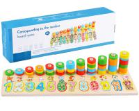 Színes fa kirakó számokkal