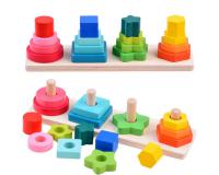 Fából készült színes logikai készlet