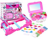 Karkötő készítő készlet táskában, gyöngyökkel és színes cérnával