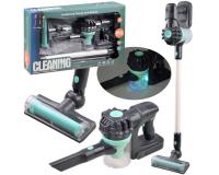 Szürke vezeték nélküli modern kézi porszívó hang és fényhatássokal