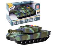 Katonai tank hang és fényeffektussal – sötétzöld