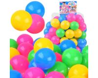 Színes műanyag labda hálóban - 100db