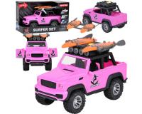 Rózsaszín terepjáró szörfdeszkával fény és hanghatással