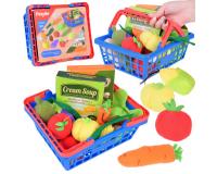 Játék bevásárló kosár zöldségekkel