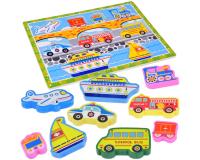 Fa formabeillesztő puzzle - ÁJárművek