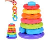 Érzékelő piramis  -  színes egymásra rakható korongok gyerekeknek