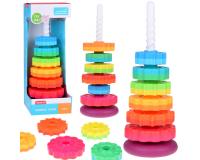 Szivárvány spirál torony érzékelő játék - szenzoros piramis