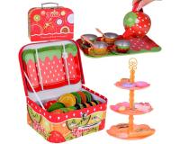 Gyermek piknikkészlet  teáskészlettel és kiegészítőkkel  - 36 darabos