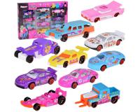 10 darabos öntött autó készlet - Lányos színekben
