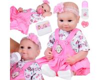 50 cm-es baba gyönyörű rózsaszín ruhában