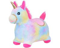 Felfújható plüss ugráló ló gyerekeknek -  szivárvány színű unikornis