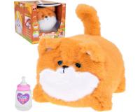 Interaktív kiscica - nyávog, dorombol és mozgatja a szemét, hangfelvételt készít + cumisüveg - Ginger