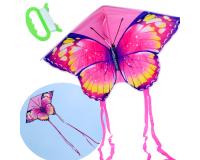 Mesés pillangós papírsárkány - rózsaszín