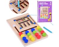 Mágneses fa kirakó színes golyókkal és stylusszal