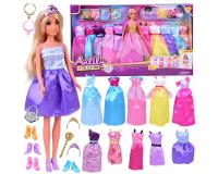 Anlily MODEL baba + 11 darabos hercegnői ruha és kiegészítőkből álló nagy szett