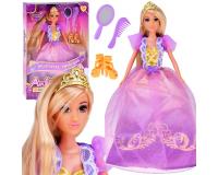 Hosszú hajú hercegnő baba báli ruhában + kiegészítők