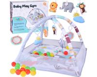 Oktató játszószőnyeg ívvel + játszóudvar + színes labdák + játékok