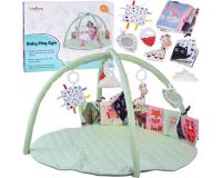 Oktató bébi játszószőnyeg - játékokkal, rágókával, kontrasztos könyvvel