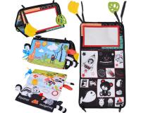 2 az 1-ben szenzoros összecsukható játék tükörrel + kontrasztos könyvvel