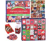 Adventi naptár PUZZLE - karácsonyi puzzle RETRO stílusban - 1 nagy képet alkot