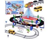 2 az 1-ben elektromos vonat függőhíddal, busszal, fény- és hangeffektekkel