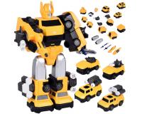 Átalakuló Robot MAGNET MECHA - Mágneses transzformátor robotjáték - sárga