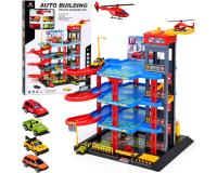 4-szintes parkolóház, lift, autómosó, játékautók, helikopter