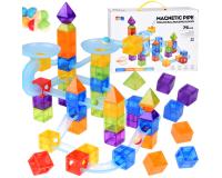 Mágneses építőkockák Marble Run – 75 darabos labdapálya-készlet