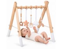 Baby gym - fából készült baba tornaállvány játékokkal