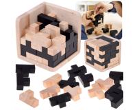 Fából készült 3D logikai kocka térbeli kirakó fejtörő