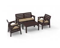 Barna színű kerti bútorkészlet - 4 személyes