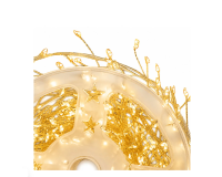 Tündérfény girland, ezüst kábel, meleg fehér, 20 m, 1000 LED