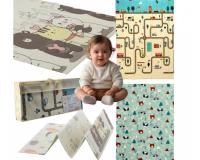 Kétoldalas Játékszőnyeg gyerekeknek - Út és erdő ( 180 x 200 x 1 cm )