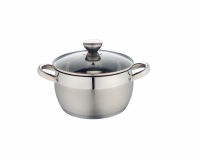 Rozsdamentes edény üveg fedővel -2,5L 20cm