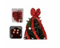 Piros LED-es masni karácsonyfa dísz 2,1 méter