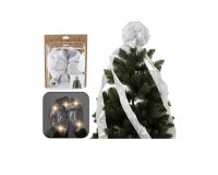 Szürke LED-es masni karácsonyfa dísz 1,83  méter