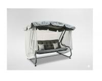 Kerti hinta szúnyoghálóval 220 x 130 x 175 cm szürke