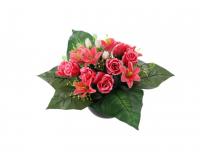 Vegyes liliom csokor tálban - rózsaszín (40 x 30 cm)