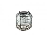 Napelemes zöld-szürke LED lámpás - 19 cm