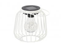 Napelemes kerti fém lámpás - 15 cm - fehér