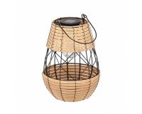 Szolár lámpás - fekete-bézs - 32 cm - Napelemes