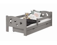 Star Gyermek ágy matraccal szürke színben 80 x 140 cm-es