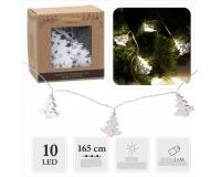 Karácsonyi fehér karácsonyfa mintás dekorációs LED fényfűzér meleg fehér 165 cm