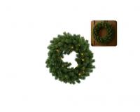 Karácsonyi LED-es koszorú , fenyőágakkal és fényekkel