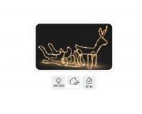 KARÁCSONYI RÉNSZARVAS LED SZÁNKÓVAL 120 x 27 x 66 CM - meleg fehér