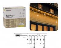 Jégcsap fényfüggöny meleg fehér - 23 m