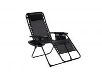 Összecsukható fekete kerti szék 65 x 176 x 110 CM