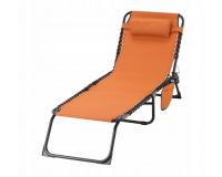 Kerti összecsukhatós napozóágy barna színben 190 x 58 x 30 cm