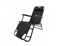 Összecsukható kerti napozóágy fekete színben